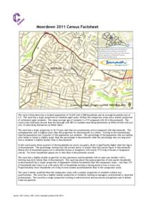 Moordown 2011 Census Factsheet  The ward of Moordown has a resident population of 10,047 with 3,988 households and an average household size of 2.5. The ward has a larger proportion of residents aged under 18 than the co