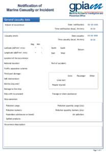 Notification of Marine Casualty or Incident