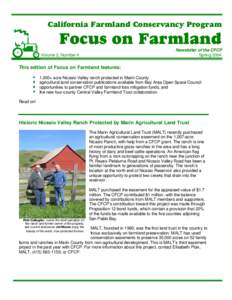 California Farmland Conservancy Program  Focus on Farmland Newsletter of the CFCP Spring 2004