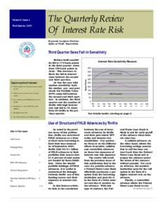 The Quarterly Review Of Interest Rate Risk Volume 6, Issue 3 Third Quarter, 2001