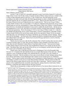 Southern Campaign American Revolution Pension Statements Pension application of James Garrison S32260 fn24NC Transcribed by Will Graves[removed]State of Illinois, Greene County