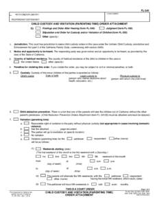 FL-341 CHILD CUSTODY AND VISITATION (PARENTING TIME) ORDER ATTACHMENT