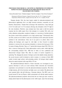 Solar cells / Ultraviolet radiation / Titanium dioxide / Photocatalysis / Gallium phosphide / Doping / Michael Grätzel / Gallium nitride / Chemistry / Photochemistry / Dye-sensitized solar cells