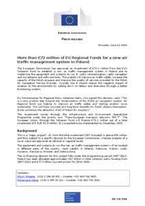 EUROPEAN COMMISSION  PRESS RELEASE Brussels, June[removed]More than €72 million of EU Regional Funds for a new air