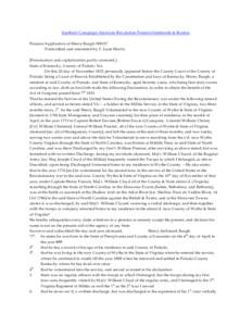 Southern Campaign American Revolution Pension Statements & Rosters Pension Application of Henry Baugh W8337 Transcribed and annotated by C. Leon Harris [Punctuation and capitalization partly corrected.] State of Kentucky