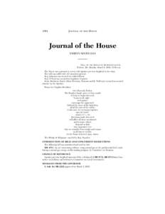 1064  JOURNAL OF THE HOUSE Journal of the House THIRTY-NINTH DAY