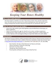 Keeping Your Bones Health Tip Sheet
