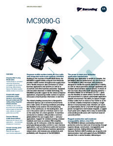 SPECIFICATION Sheet  MC9090-G FEATURES Integrateda/b/g