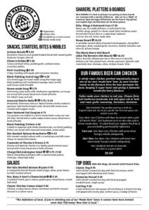 SHARERS, PLATTERS & BOARDS B&K PAIRING It’s hard to pick just one pairing as these boards are crammed with a myriad of flavours – why not try a ‘flight’ of American Style Ale/Lager/Wheat beer for the Pork or Veg 