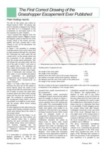 The First Correct Drawing of the Grasshopper Escapement Ever Published Peter Hastings reports. R 1. 52