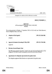 [removed]EUROPEAN PARLIAMENT Delegation for relations with the Mercosur countries  DMER_PV(2010)0913_1