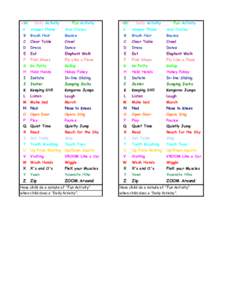 ABC  Daily Activity Fun Activity