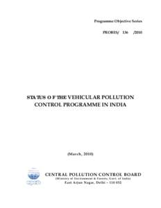 Programme Objective Series PROBESSTATUS OF THE VEHICULAR POLLUTION