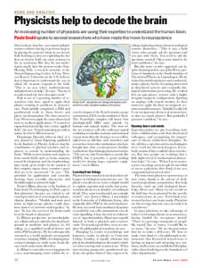 N E W S A N D A N A LY S I S  Physicists help to decode the brain Doctors know that they can control epileptic seizures without having to perform surgery by placing the patient’s brain in an electric