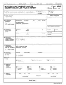 Business / Texas Ethics Commission / Address / Itemized deduction / Cheque / Finance / Cultural history / Taxation in the United States / Banking / ZIP code