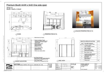 Premium Booth 4mW x 3mD One side open OP-B-12 4mW x 3mD x 3.5mH