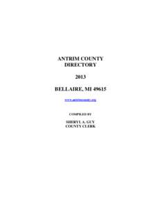 ANTRIM COUNTY DIRECTORY 2013