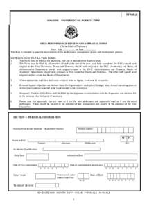 TFN 832 SOKOINE UNIVERSIYT OF AGRICULTURE  OPEN PERFORMANCE REVIEW AND APPRAISAL FORM