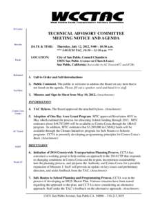 El Cerrito  TECHNICAL ADVISORY COMMITTEE MEETING NOTICE AND AGENDA Hercules