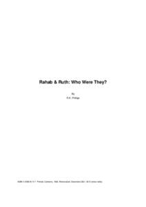 Rahab & Ruth: Who Were They? By R.K. Phillips