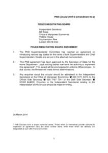 PNB Circular[removed]Amendment No 2)  POLICE NEGOTIATING BOARD Independent Secretary: Bill Blase Office of Manpower Economics