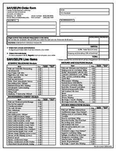 SAVI/SELPH Order Form  Center for Multisensory Learning Lawrence Hall of Science University of California Berkeley, CA 94720