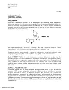 Anzemet (dolasetron mesylate) tablet label