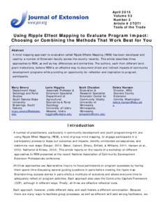 Using Ripple Effect Mapping to Evaluate Program Impact: Choosing or Combining the Methods That Work Best for You