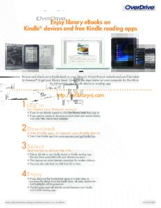 Enjoy library eBooks on Kindle® devices and free Kindle reading apps Browse and check out a Kindle Book on your library’s Virtual Branch website and you’ll be taken to Amazon® to get your library book. Complete the