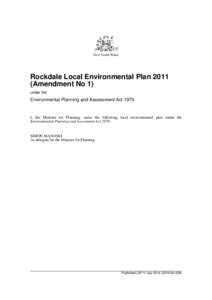 New South Wales  Rockdale Local Environmental Plan[removed]Amendment No 1) under the