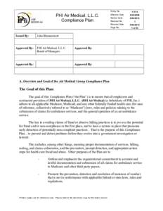 Policy No.  PHI Air Medical, L.L.C. Compliance Plan[removed]