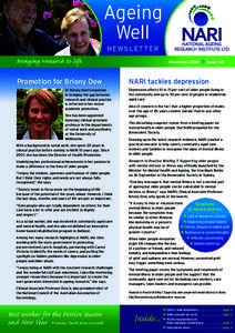 Ageing Well NEWSLETTER Bringing research to life Promotion for Briony Dow