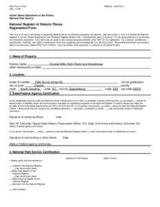 NATIONAL REGISTER FORMS TEMPLATE