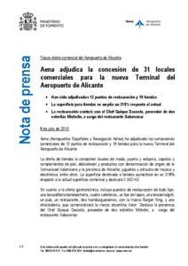 Nota de prensa  Futura oferta comercial del Aeropuerto de Alicante