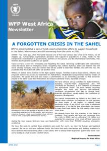 WFP West Africa Newsletter 8 December 2012 Volume 1, Issue 1 HUNGER NEWS