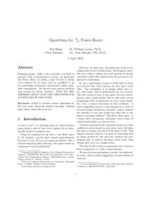 Algorithms for k/n Power-Hours Ben Blum Chris Martens Dr. William Lovas, Ph.D. Dr. Tom Murphy VII, Ph.D.