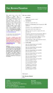 Tax Review/Taxation  Huzaima & Ikram November 27, 2013  Daily Alert Services