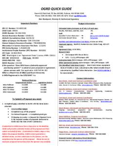OGRD QUICK GUIDE Room 423 Neill Hall, PO Box[removed], Pullman, WA[removed]Phone: [removed]FAX: [removed]Email: [removed] Dan Nordquist, Director & Authorized Signatory:
