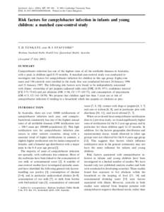 Risk factors for campylobacter infection in infants and young children: a matched case-control study