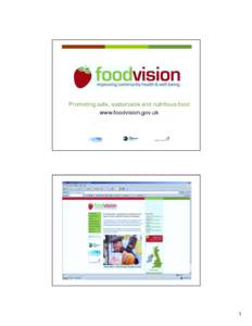 Promoting safe, sustainable and nutritious food www.foodvision.gov.uk 1  BACKGROUND