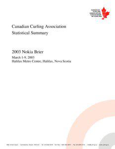 Canadian Curling Association Statistical Summary