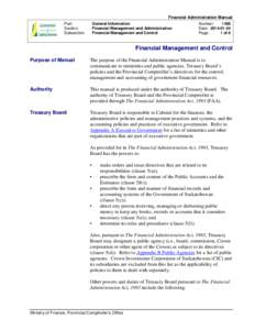 Section 1400 Financial Management and Control