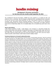 Microsoft Word - Lundin Mining Q3-2013 financials - Final