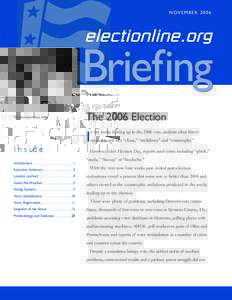 N OV E M B E RBriefing The Associated Press, 2006  The 2006 Election