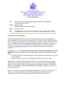 STATE OF NEW YORK DEPARTMENT OF AGRICULTURE AND MARKETS Division of Land and Water Resources 10B Airline Drive, Albany, New York[removed]Tel: [removed]Fax: [removed]www.agriculture.ny.gov