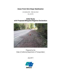 Green Point Sink Slope Stabilization 01-HUM-299 – PM[removed]EA[removed]Initial Study with Proposed Mitigated Negative Declaration