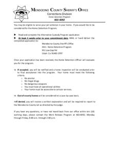Microsoft Word - Home Detention Application Instructions.doc