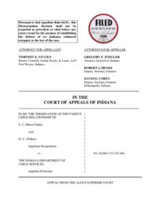 Pursuant to Ind.Appellate Rule 65(D), this Memorandum Decision shall not be regarded as precedent or cited before any court except for the purpose of establishing the defense of res judicata, collateral estoppel, or the 