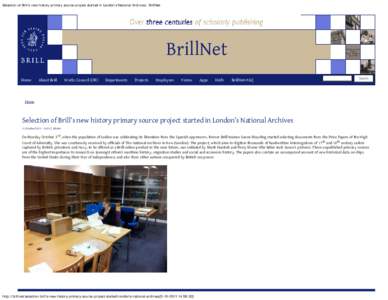 Selection of Brill’s new history primary source project started in London’s National Archives | BrillNet