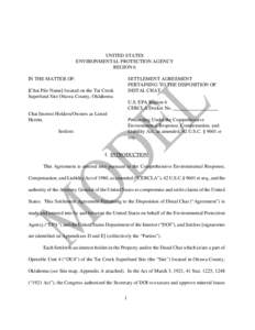 Settlement Agreement Pertaining to the Disposition of Distal Chat